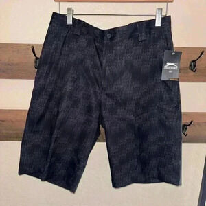 NWT Slazenger Hydro-Dri Black Tonal Print Golf Shorts Size 32